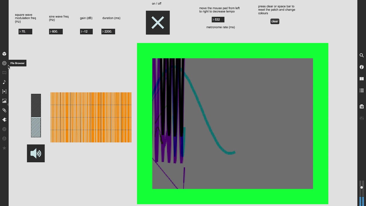Max MSP sine wave ring modulation with jitter representation - YouTube