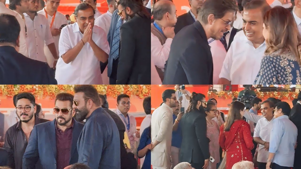 Mukesh Ambani, Shah Rukh Khan, and Salman Khan at Devendra Fadnavis's oath ceremony celebration.