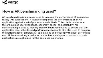 AR Benchmarking Explained
