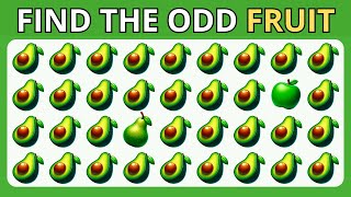 Find the ODD One Out  Fruit Edition  Easy, Medium, Hard  30 Levels Emoji Quiz