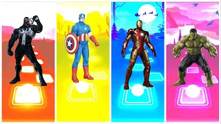 BLACK SPIDER MAN 🆚 CAPTAIN AMERICA 🆚 SUPER MAN 🆚 HULK MAN RILES HOP GAMING EDM RUSH