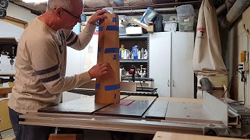 Putting the pieces together on a Cherry Tapered  Hexagon Pedestal Table Base.