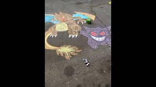 I drew pokemon with chalk :3