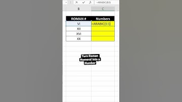Turn Roman Numeral into a Number in Excel! #excel