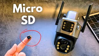 How to Insert & Use Micro SD Memory Card in Outdoor Solar Security Camera CCTV - Smart PTZ  V380 Pro