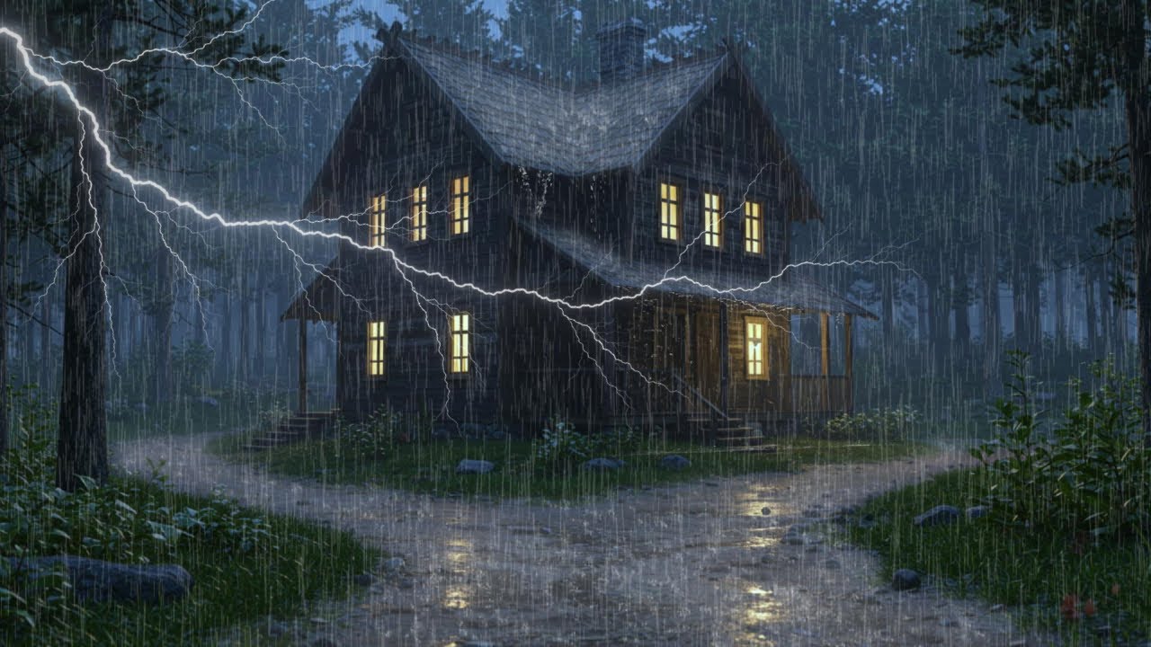 HEAVY RAIN AND THUNDERSTORM SOUNDS FOR SLEEPING - Best Rain And Thunder Sounds For Sleeping