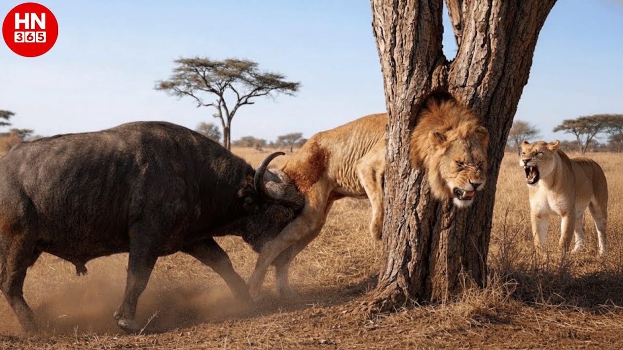 Buffalo Fights Back When Cornered – A Survival Confrontation on the Savanna 
