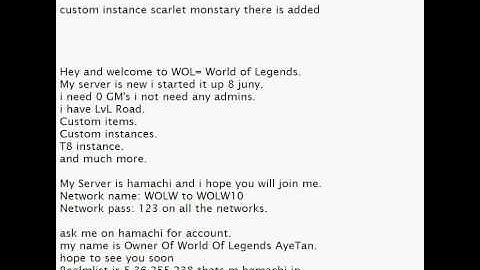 Wow private server 3.1.3 World of Legends