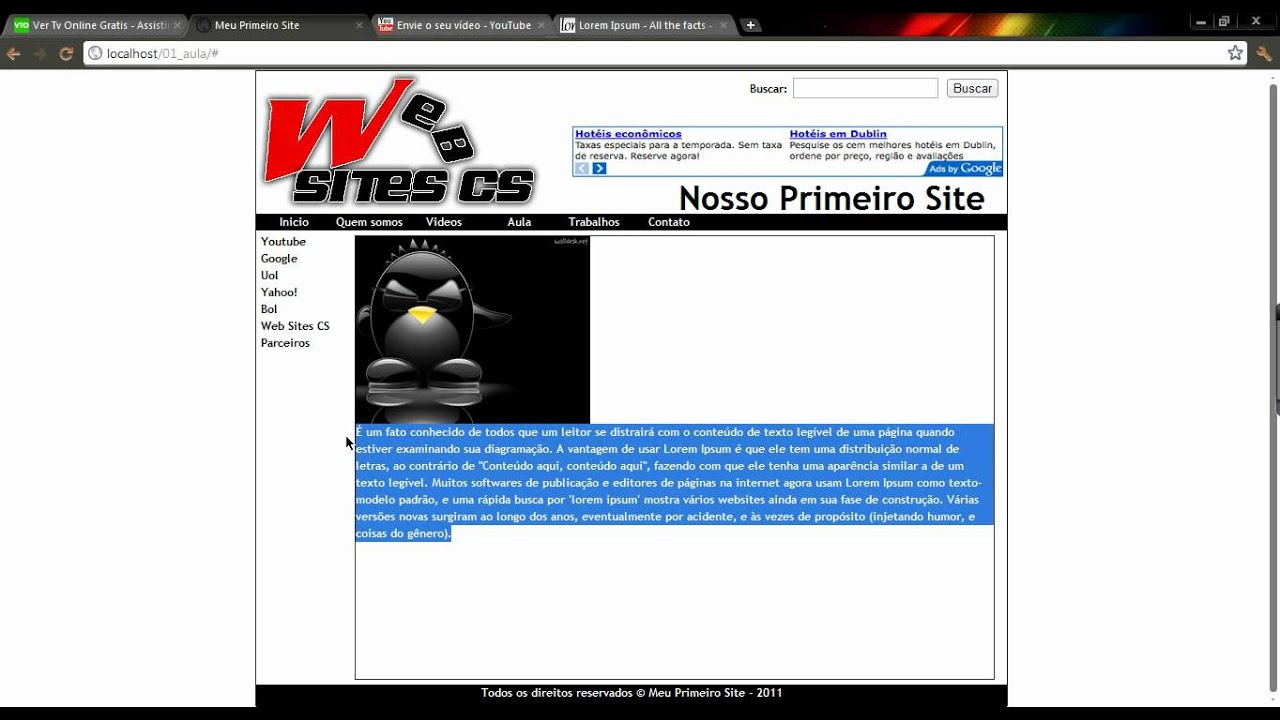 Como Criar Um site Gratis! - Web Sites CS - 9° aula