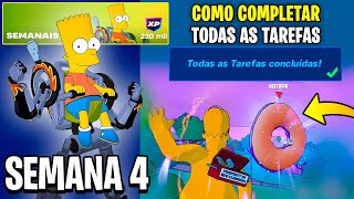Como Completar Todas As Missões Tarefas Semanais Semana 4 Temporada Simpsons Capítulo 6 - Fortnite