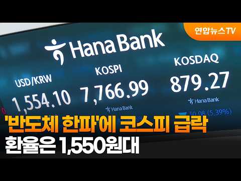 '반도체 한파'에 코스피 8,000선 아래로…환율은 1,550원대 / 연합뉴스TV (YonhapnewsTV)