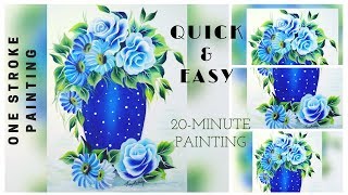 vase flowers paint painting easy canvas flower stroke quick