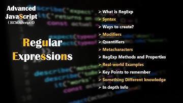 Regular Expression in JavaScript | ES6 | RegExp | Real world examples | complete info in detail