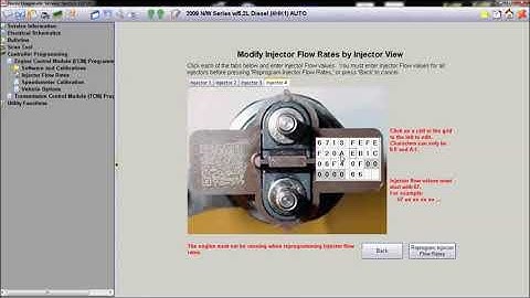 Isuzu fuel injector flow rate programming using IDSS software