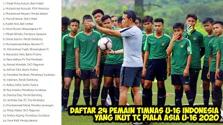 Daftar 24 Pemain Timnas U-16 Indonesia yang Ikut TC Piala Asia U-16 2020