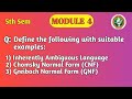 VTU 5th Sem TOC | Inherently Ambiguous Language | CNF | Greibach Normal Form | Module 4 | BCS503|PYQ