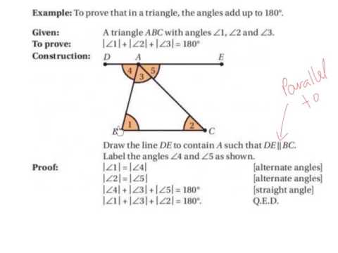 LC HL angles in a triangle add up to 180 degrees proof