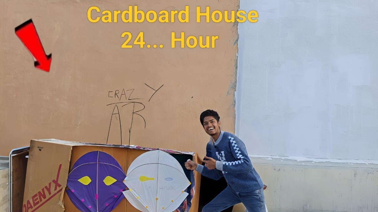 Living In Cardboard House 24 Hours challenge | CrazyAB - YouTube