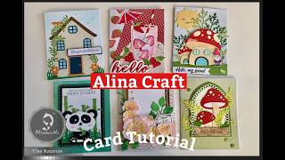 6 Cards using Alina Craft Dies and stamps