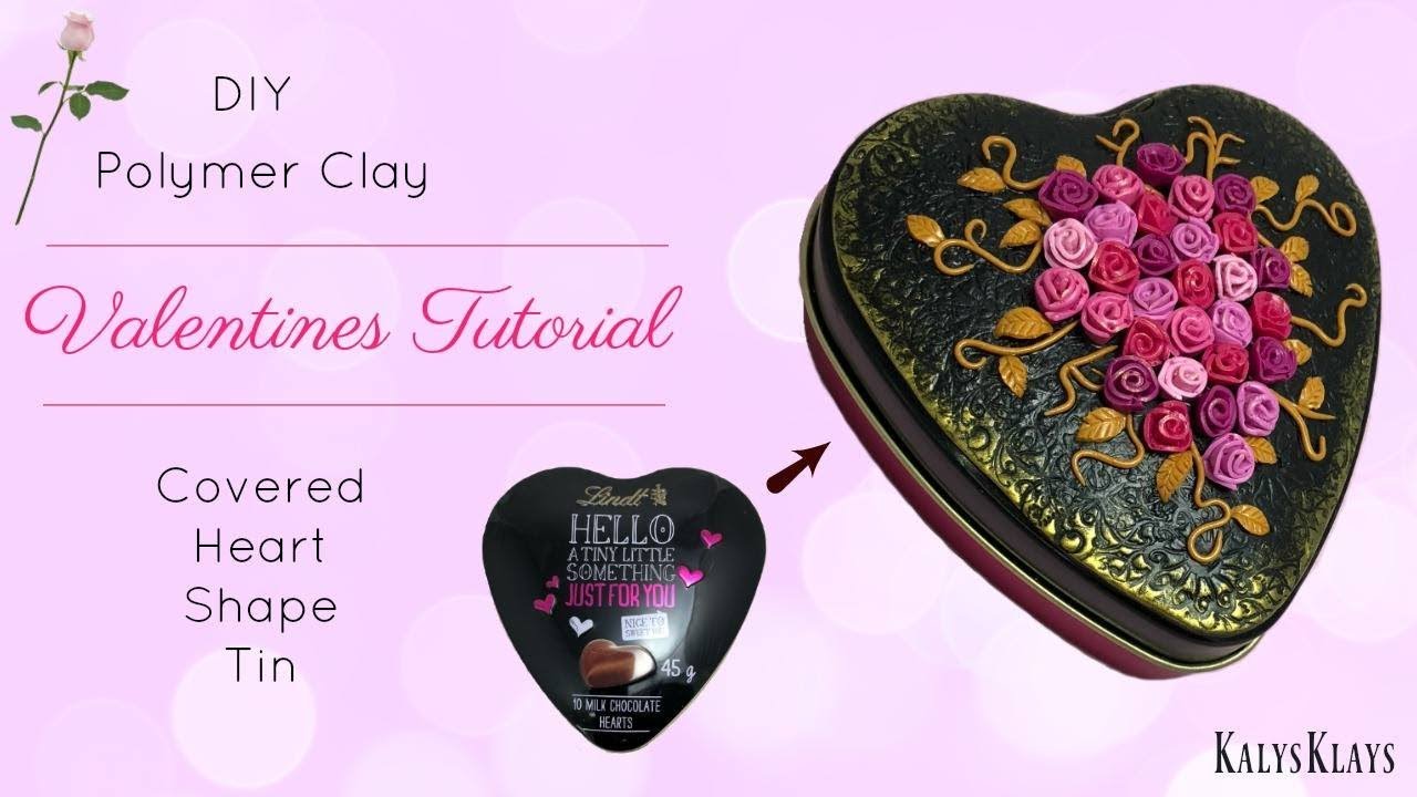 How To | DIY Polymer Clay | Heart Covered Tin | Tutorial - YouTube