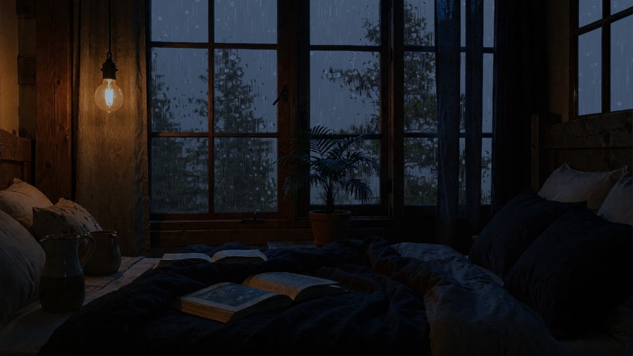 Heavy showers from afar - Lie quietly and sleep behind the thin glass