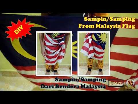 DIY - Cara Pakai Sampin/Samping Merdeka Bendera Malaysia Jalur Gemilang