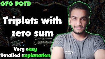 Find All Triplets with Zero Sum | gfg potd | 04-11-24 | GFG Problem of the day