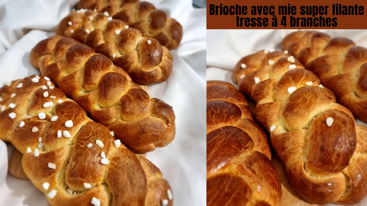 Brioche française comme à la boulangerie, tresse à 4 branches très