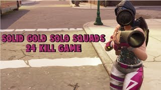 24 Kill Solid Gold Solo Vs. Squad - Fortnite Battle Royale Highlights