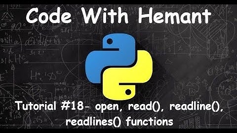 Tutorial#18 - open, read(), readline(), readlines() in python | lesson for beginners in hindi