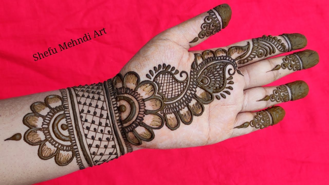 Easy simple arabic mehndi design for fronthand - YouTube