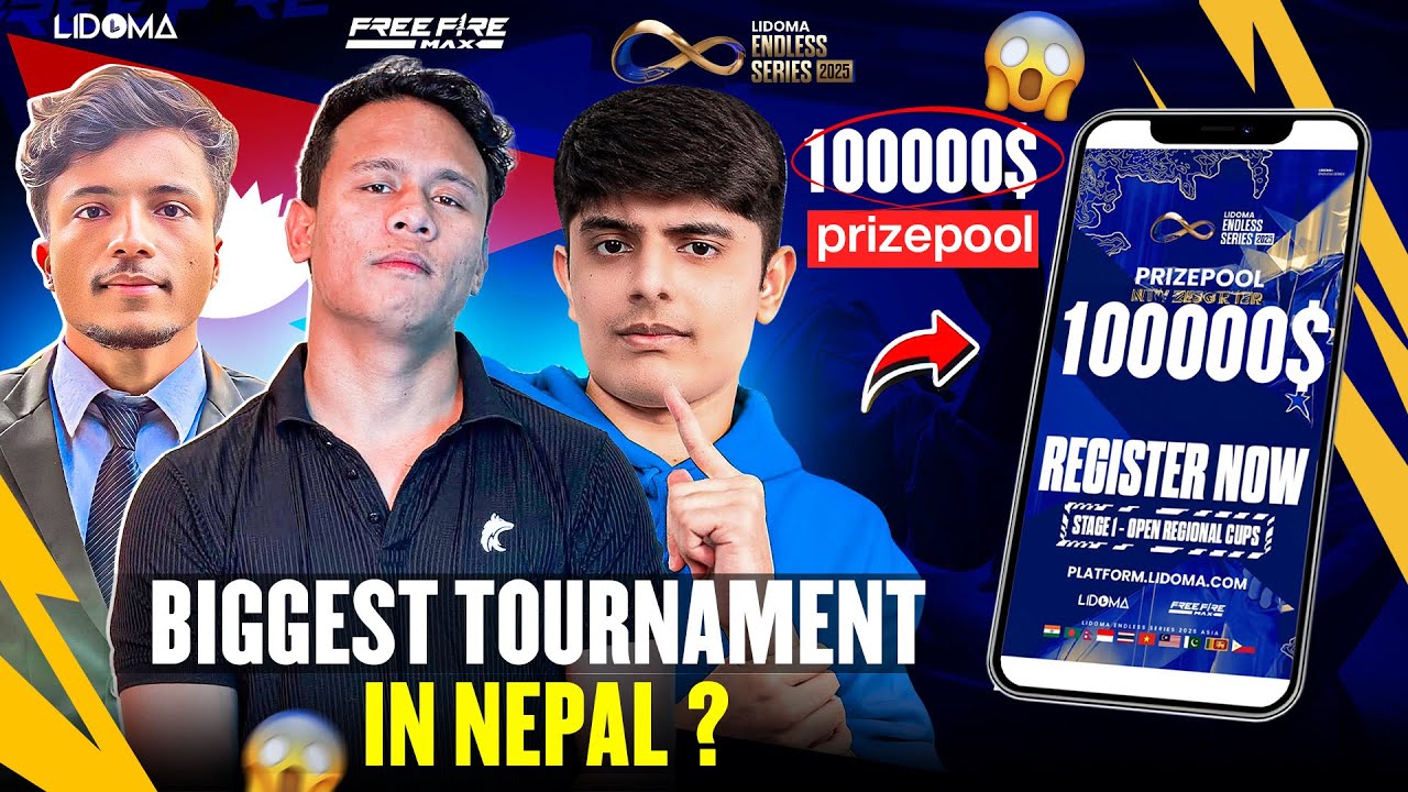 Good News 😍 FreeFire Biggest Tournament For Nepal 🇳🇵 - How To Register Lidoma Tournament ? 100000$