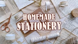 DIY STATIONERY IDEAS (7) 🌜HOW TO MAKE VINTAGE PAPER🌛 HOMEMADE OLD BOOK PAGES ✨ASMR PAPER CRAFT