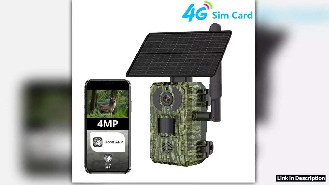 4G Sim Card LTE Cellular 4W Solar 7800mAh Battery Outdoor Hunting Trail Motion Activated Night Visi