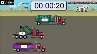BIG Lorry Race! 1 MINUTE  COUNTDOWN TIMER