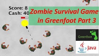 Zombie Survival Game Part 3 - with Greenfoot - Java Game Programming Tutorial screenshot 3