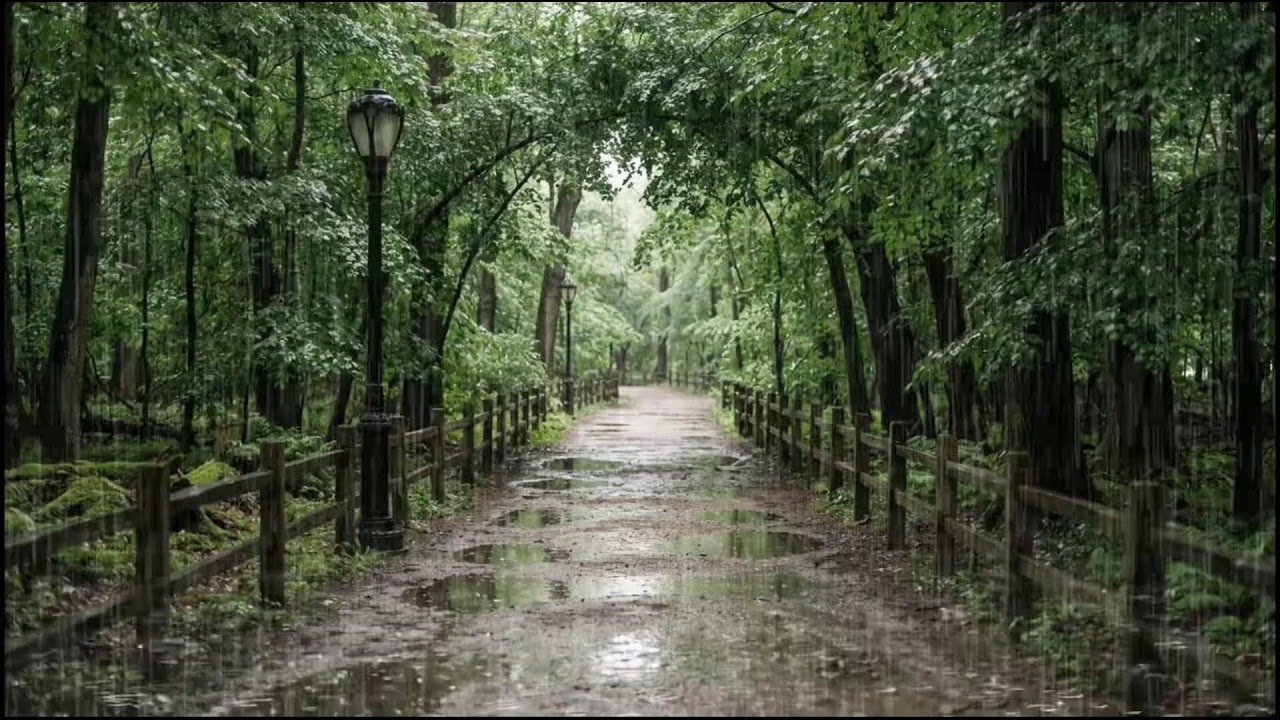 Relaxing Forest Rain at Dusk | Ambient Leaf and Rain Sounds to Help You Deep Sleep Better Naturally