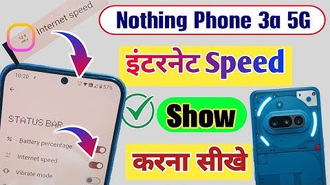 Nothing Phone 3a 5g Internet Speed Setting | How to show net speed in nothing phone 3a 5g