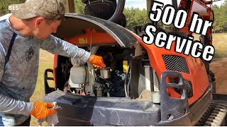 Kubota Excavator Maintenance  Final Drive Lube, Hydraulic & Fuel Filter  | KX713