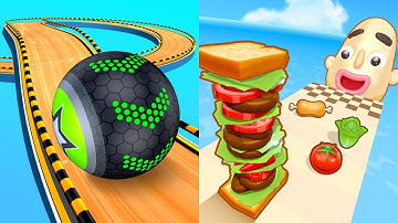 Satisfying Mobile Games… Going Balls vs Sandwich Runner - All Level Gameplay Android,iOS