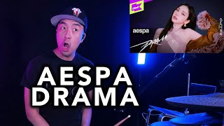 aespa (에스파) 'Drama' | REACTION & DRUM COVER