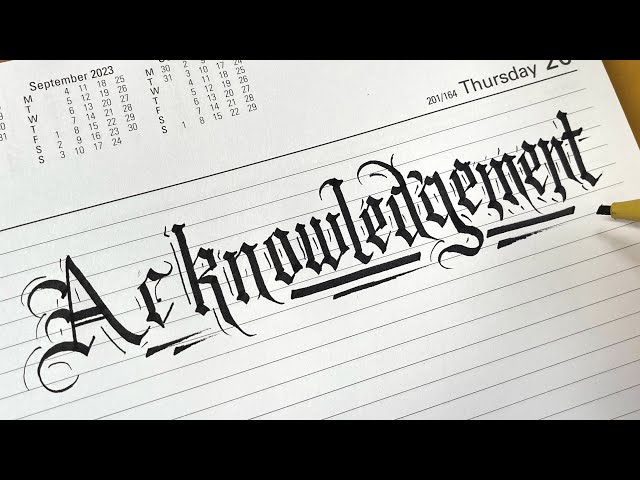 Acknowledgement Word Calligraphy