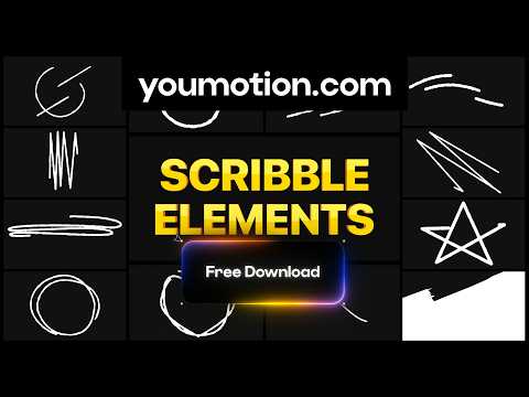 Free Scribble Elements 02 - Doodle Overlay Pack with SFX for AI Video (AE, PR, DR, FCPX)