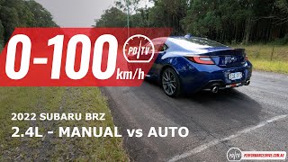 2022 Subaru BRZ (manual vs auto) 0-100km/h & engine sound