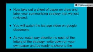 Summarizing Strategy