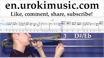 How to Play Trombone Charlie Puth - Attention Tabs Part#2 um-i352