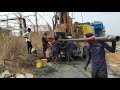 Borewell drilling and unloading