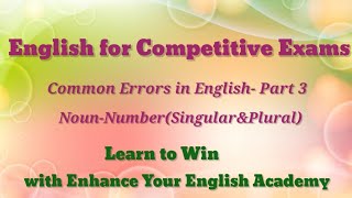 Most common mistakes in English explained. Singular and plural. English grammar. Noun and number