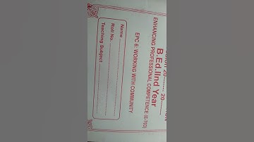 B.ed 2 year work with community file