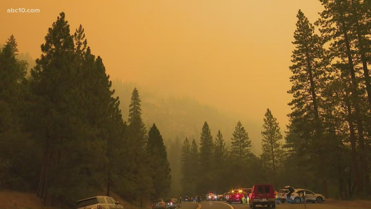 Caldor Fire jumps highway 50 near Kyburz in El Dorado County - YouTube
